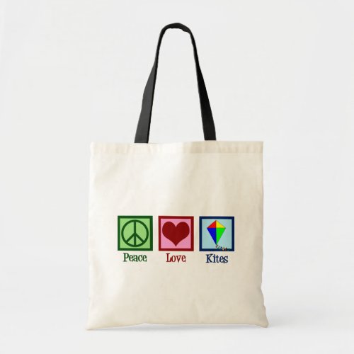 Peace Love Kites Cute Kite Festival Tote Bag