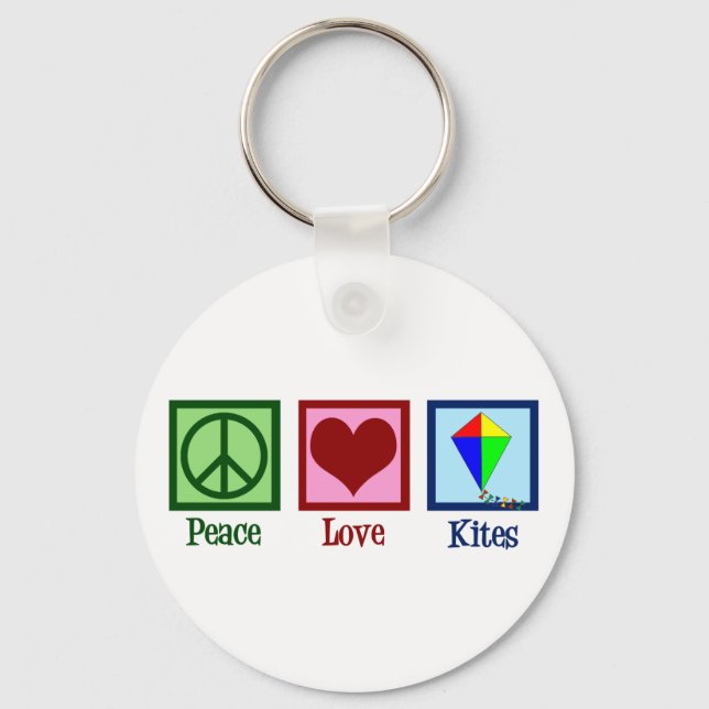 Peace Love Kites Keychain (Front)