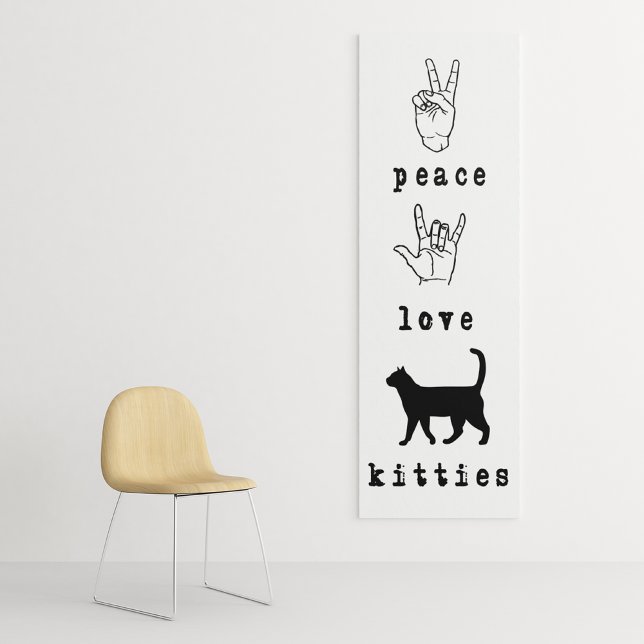 Peace Love Kitties Cat Lover Art Canvas Print (Creator Uploaded)