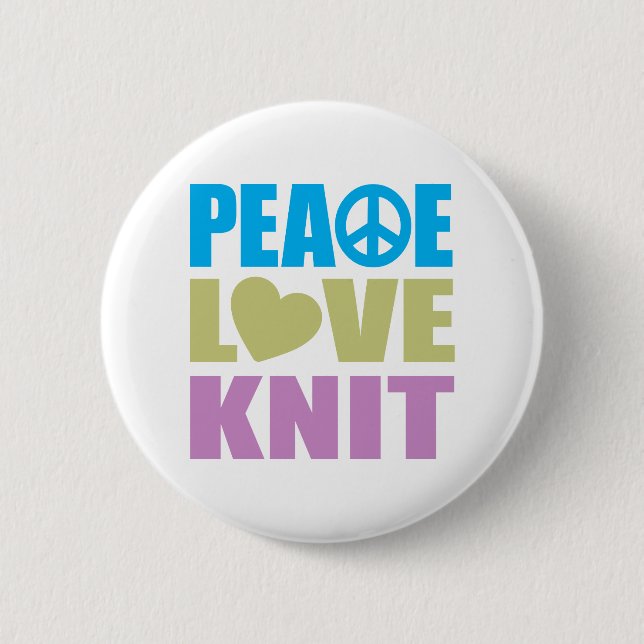 Peace Love Knit Button (Front)