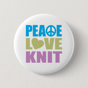 Peace Love Knit Button