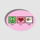 Peace Love Knit Cute Pink Knitting