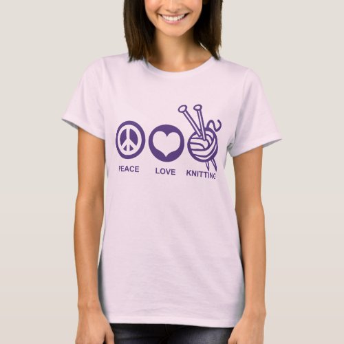 Peace Love Knitting T_Shirt