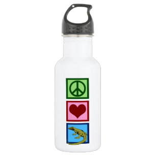 Peace Love Komodo Dragons Stainless Steel Water Bottle