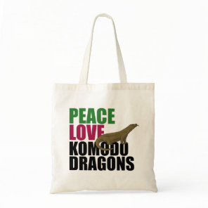 Peace Love Komodo Dragons Tote Bag