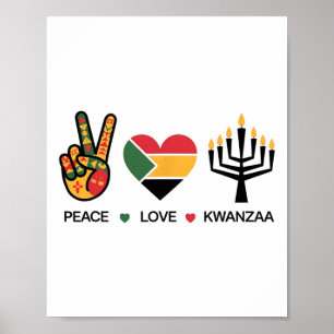 Peace Love Kwanzaa Africanhappy Kwanzaa Poster