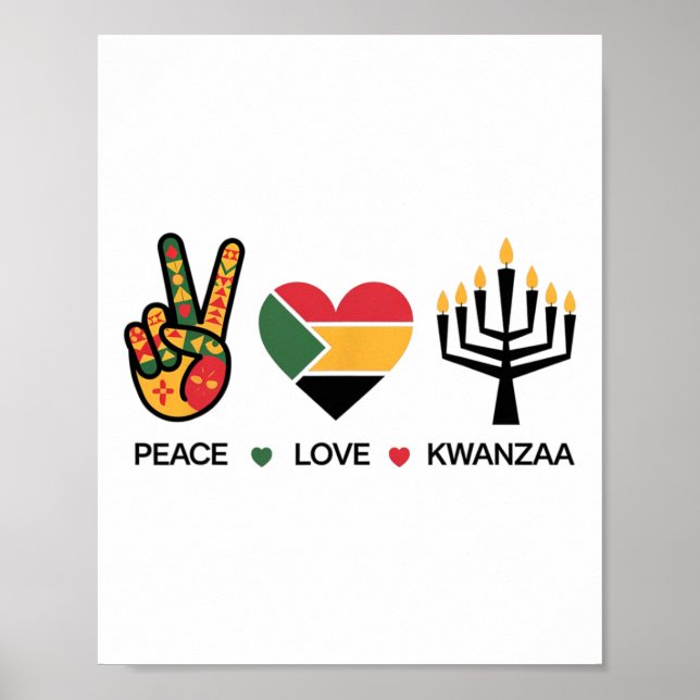 Peace Love Kwanzaa Africanhappy Kwanzaa  Poster (Front)
