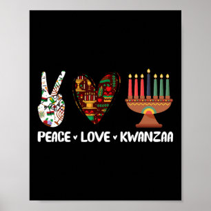 Peace Love Kwanzaa Pajamas African Happy Kwanzaa M Poster