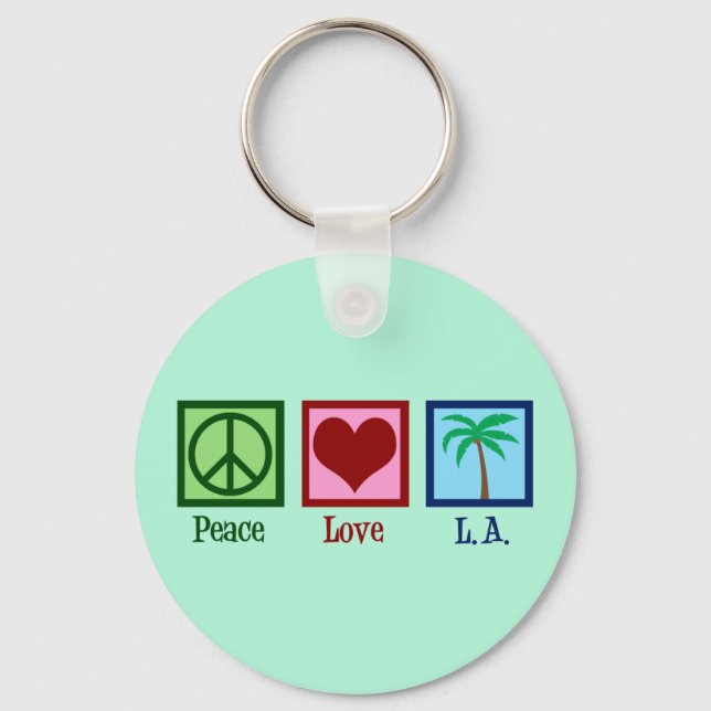 Peace Love L.A. | Cute Los Angeles Keychain (Front)