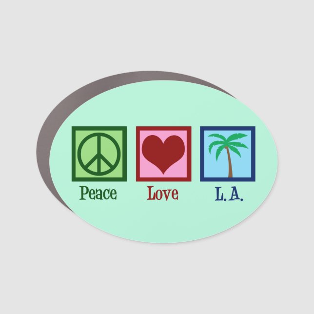 Peace Love L.A. Los Angeles Car Magnet (Front)