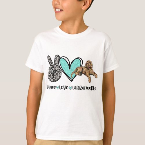 Peace Love Labradoodle Golden Labradoodle Dog Love T_Shirt
