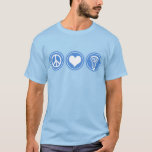 Peace Love Lacrosse Blue Tie Dye Shirt at Zazzle