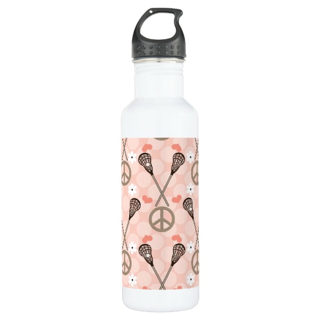 Peace Love Lacrosse BPA Free Water Bottle (Front)