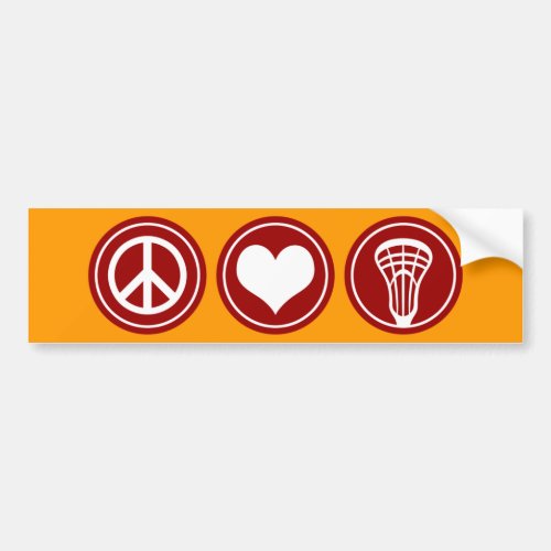 Peace Love Lacrosse Bumper Sticker