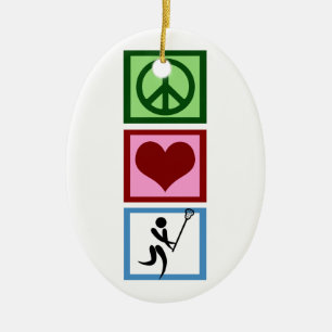 Peace Love Lacrosse Ceramic Ornament