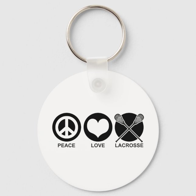Peace Love Lacrosse Keychain (Front)