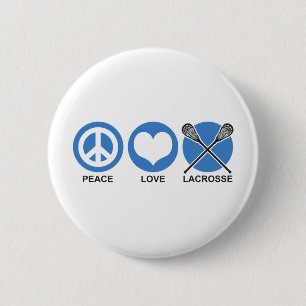 Peace Love Lacrosse Pinback Button
