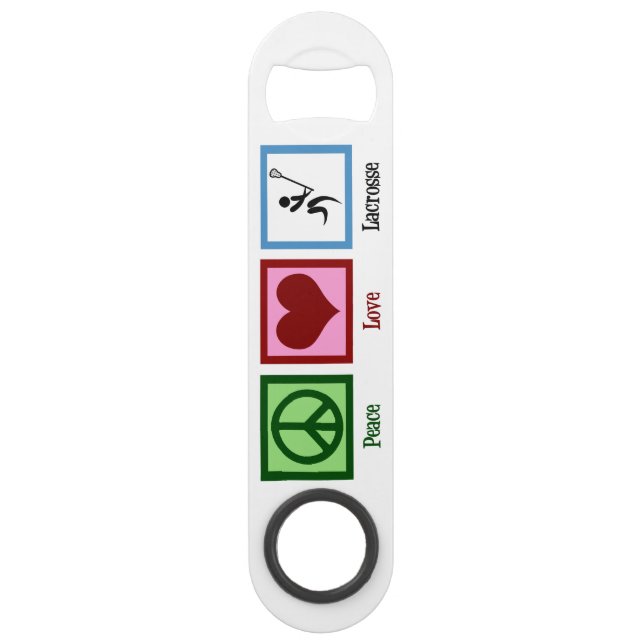 Peace Love Lacrosse Speed Bottle Opener (Front)