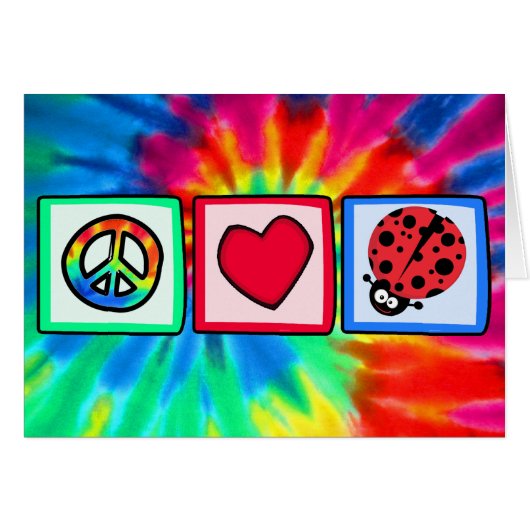 Peace, Love, Ladybugs Cards (Front Horizontal)
