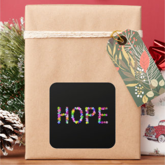 Peace & Love Laptop Gifts | Positive Message Flora Square Sticker