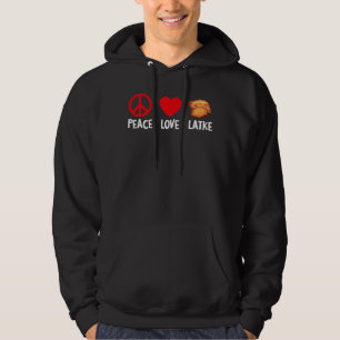 Peace Love Latke Funny Hannukah Jewish Food Hoodie