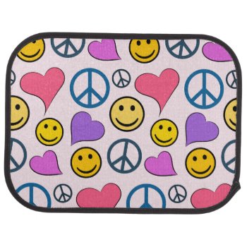 Peace Love Laugh Car Floor Mat by ironydesigns at Zazzle