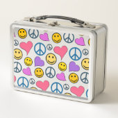 Peace Love Laugh Cute Metal Lunch Box (Front)