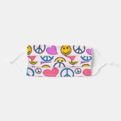 Peace Love Laugh Pattern Adult Cloth Face Mask (Front, Folded)