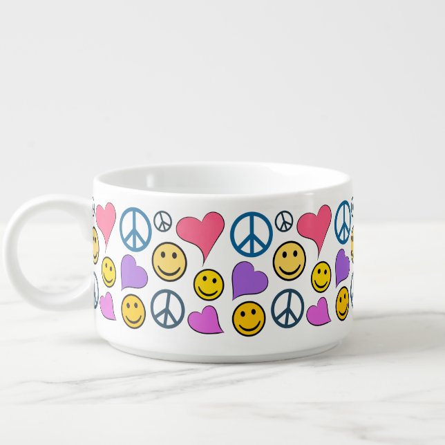 Peace Love Laugh Pattern Bowl (Right)