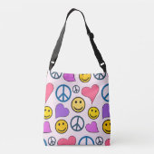 Peace Love Laugh Pattern Crossbody Bag (Back)