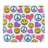 Peace Love Laugh Pattern Cutting Board (Front)