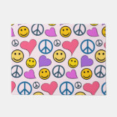 Peace Love Laugh Pattern Doormat (Front)