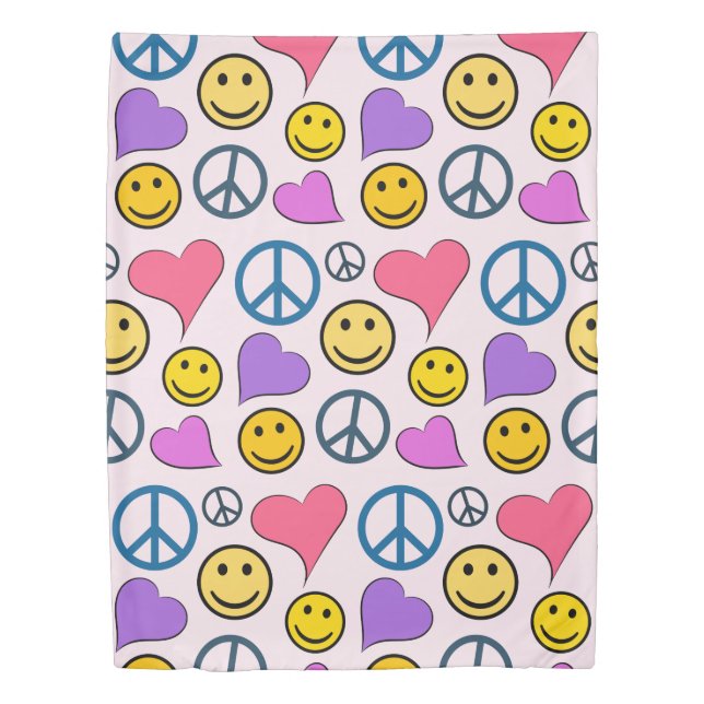 Peace Love Laugh Pattern Duvet Cover (Front)