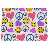 Peace Love Laugh Pattern Large Gift Bag (Front)