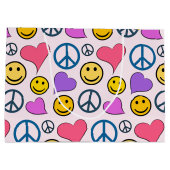 Peace Love Laugh Pattern Large Gift Bag (Back)