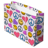 Peace Love Laugh Pattern Large Gift Bag (Back Angled)