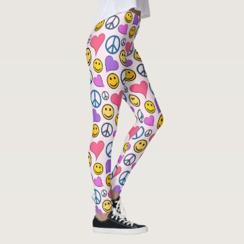 Peace Love Laugh Pattern Leggings by ironydesigns at Zazzle