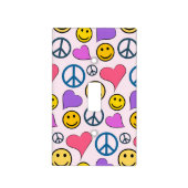 Peace Love Laugh Pattern Light Switch Cover (Front)