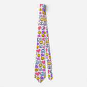 Peace Love Laugh Pattern Neck Tie (Front)