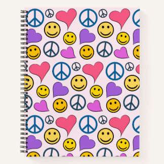 Peace Love Laugh Pattern Notebook