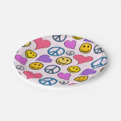 Peace Love Laugh Pattern Paper Plates (Angled)