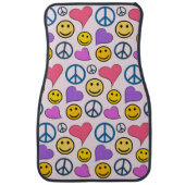 Peace Love Laugh Pattern Set Car Floor Mat (Front)