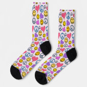 Peace Love Laugh Pattern Socks (Left)