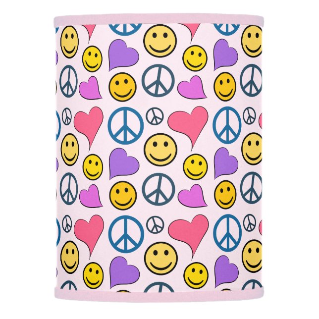 Peace Love Laugh Pattern Table Lamp (Front)