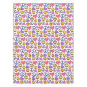 Peace Love Laugh Pattern Tablecloth (Front)