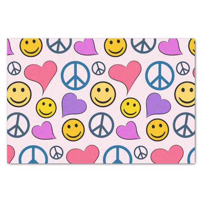 Peace Love Laugh Pattern Tissue Paper (Front)