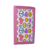 Peace Love Laugh Pattern Trifold Wallet (Side)