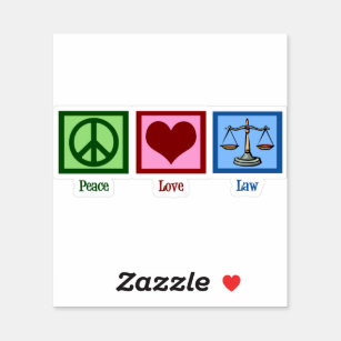 Peace Love Law Cute Lawyer Sticker