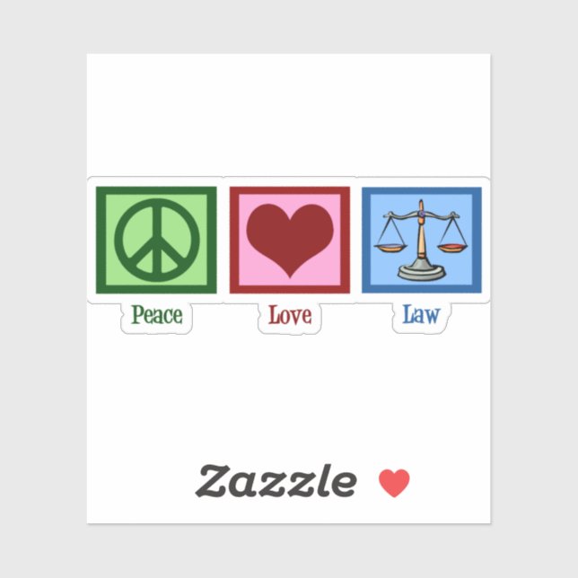 Peace Love Law Cute Lawyer Sticker (Sheet)