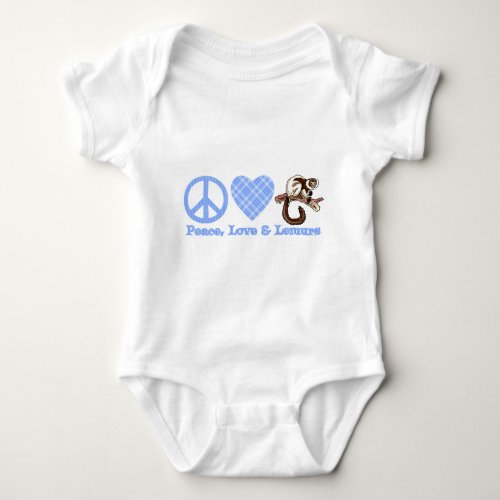 Peace Love  Lemurs Baby Bodysuit